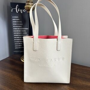 Ted Baker London Small Icon Tote Cream Pink Interior NWT